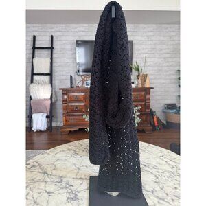 Amanda Smith Black Bead Stitch Scarf Womens Size 83 in